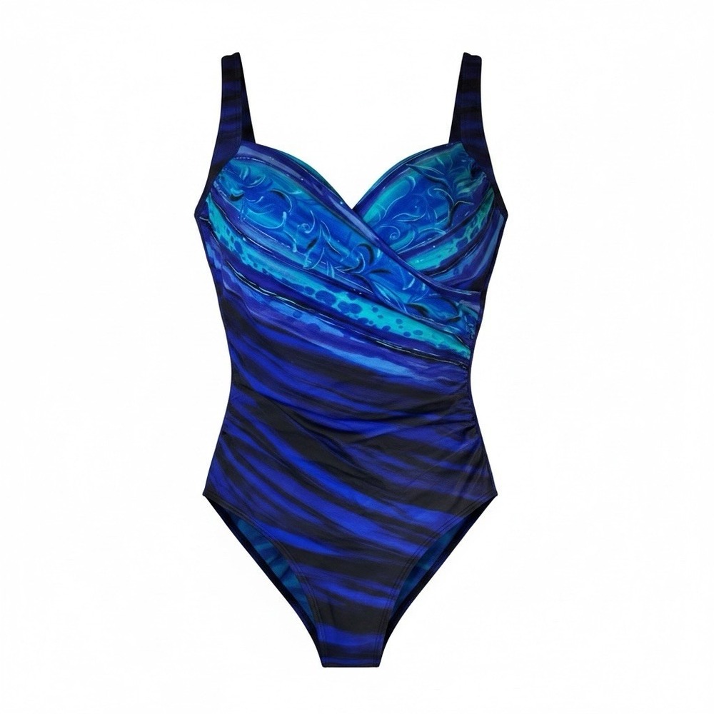 Kirkland Signature by Miraclesuit One Piece Women’s Size 16 Blue Black Purple